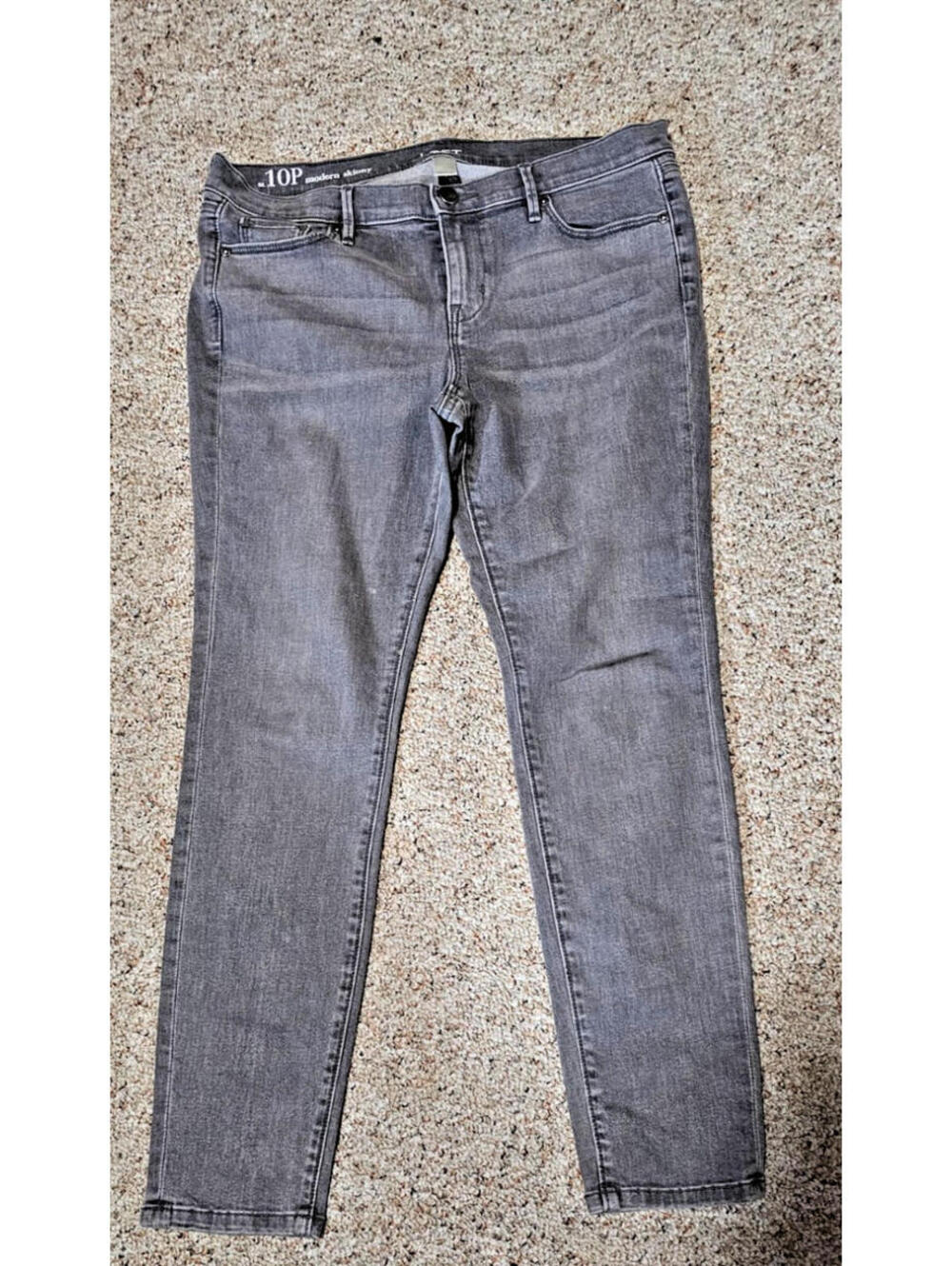 LOFT Womens Modern Skinny Size 10P Petite Gray Denim Jeans